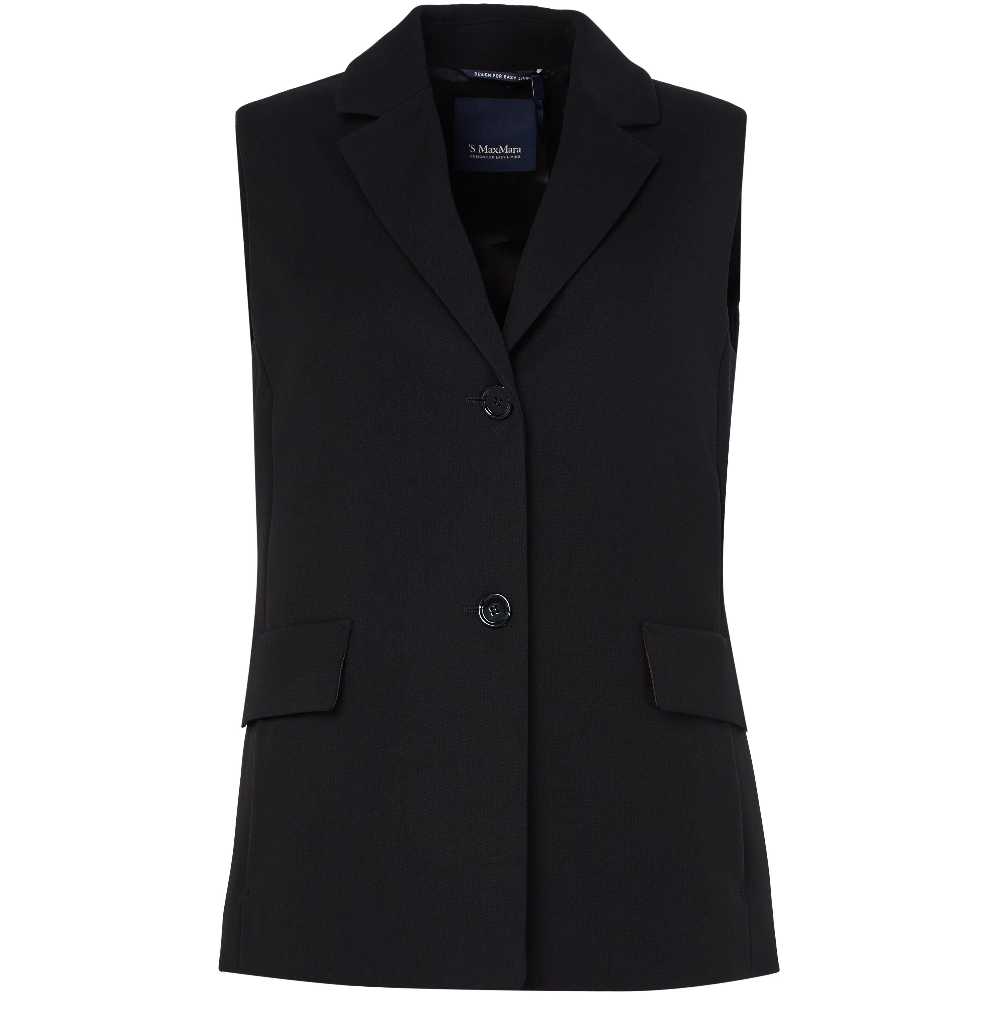 アウターその他 'S Max Mara Woman Waistcoat Natural 2519151013600 001 Viscose and linen canvas waistcoat, black | 
