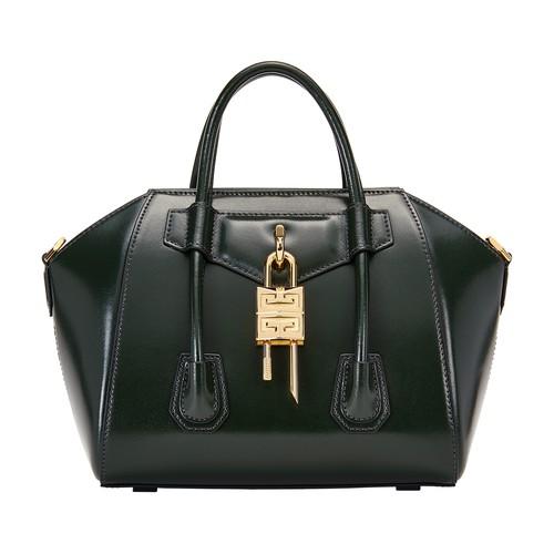 Womens Bags Top-handle bags Givenchy Mini Antigona Lock Bag In Box Leather in Green_forest Green 