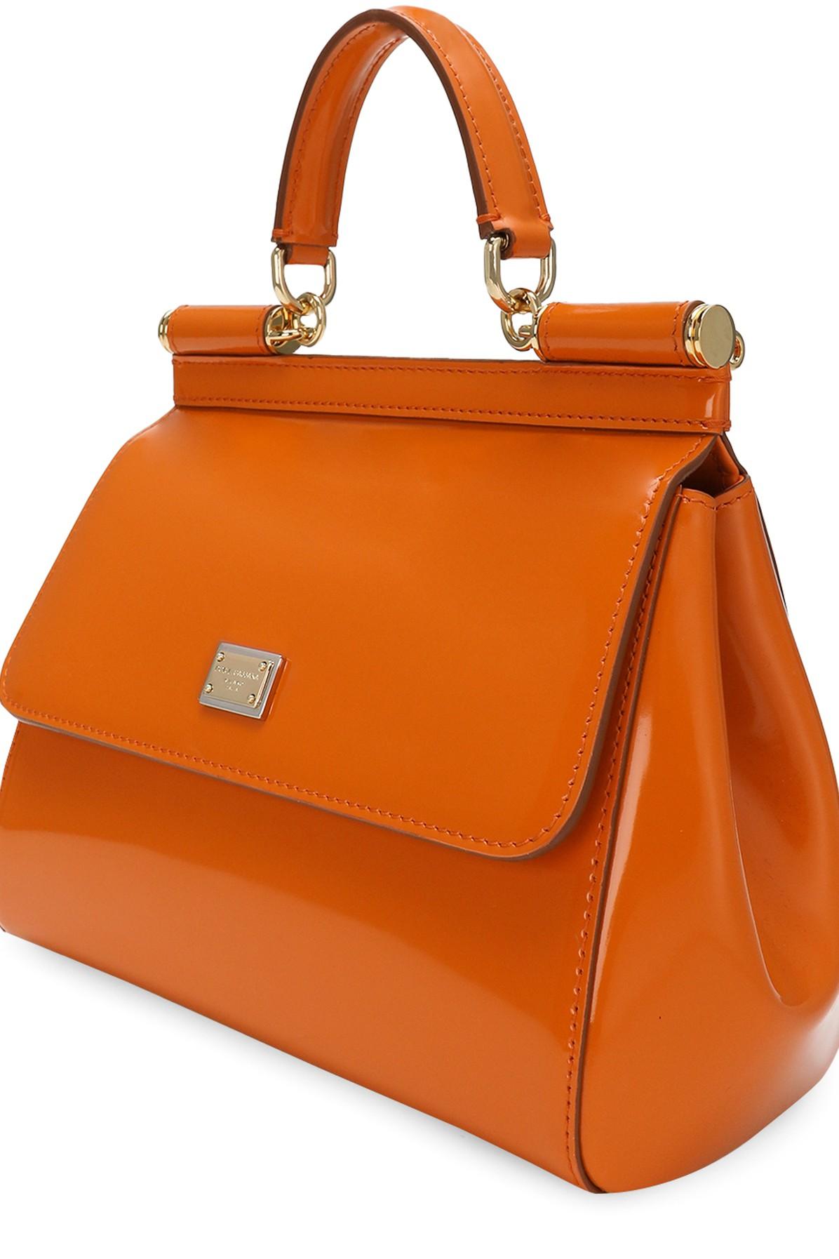 Dolce & Gabbana Small Sicily Handbag in Orange