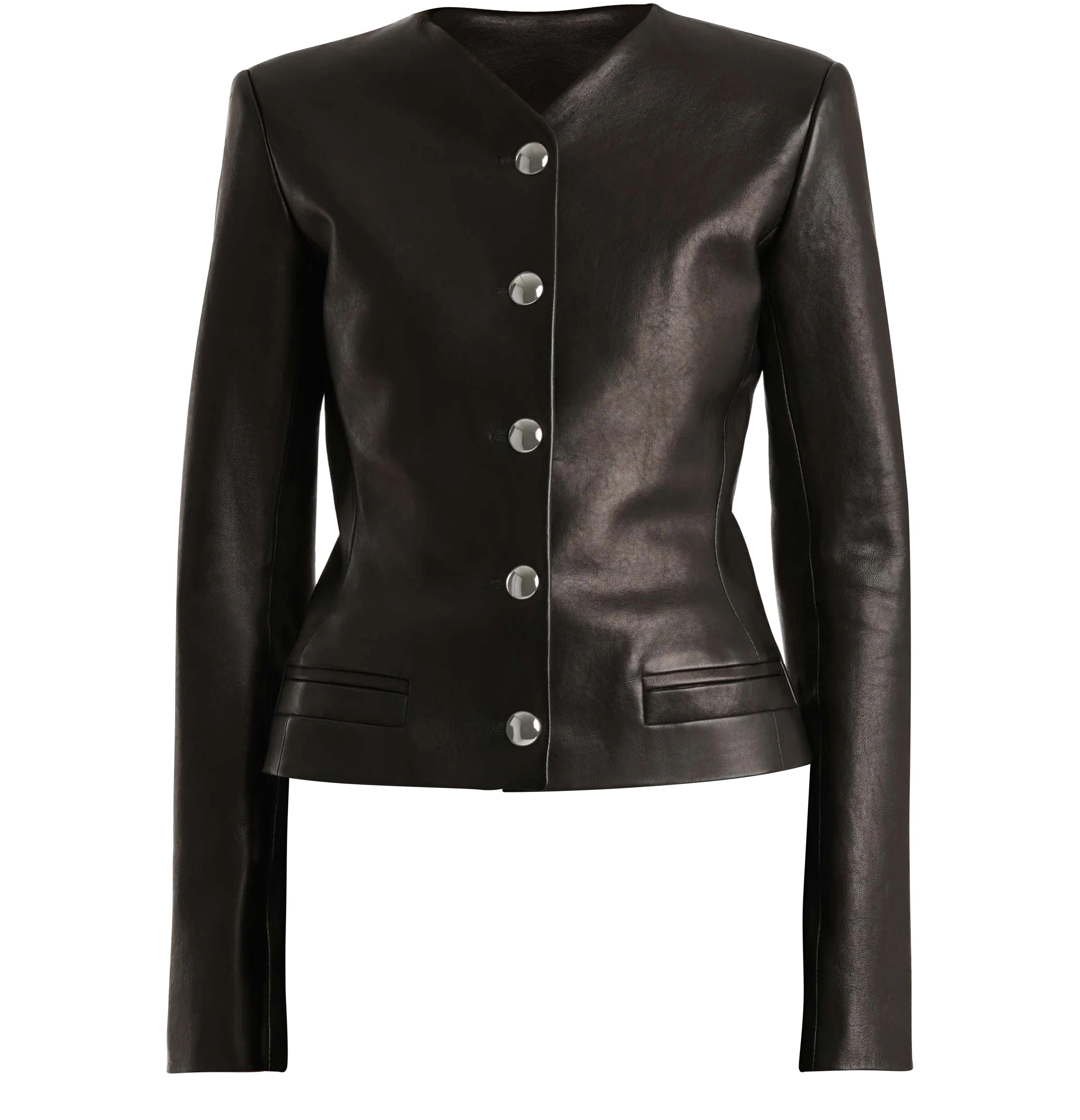 Designer Collarless Leather Jackets for Women - Up to 70% off