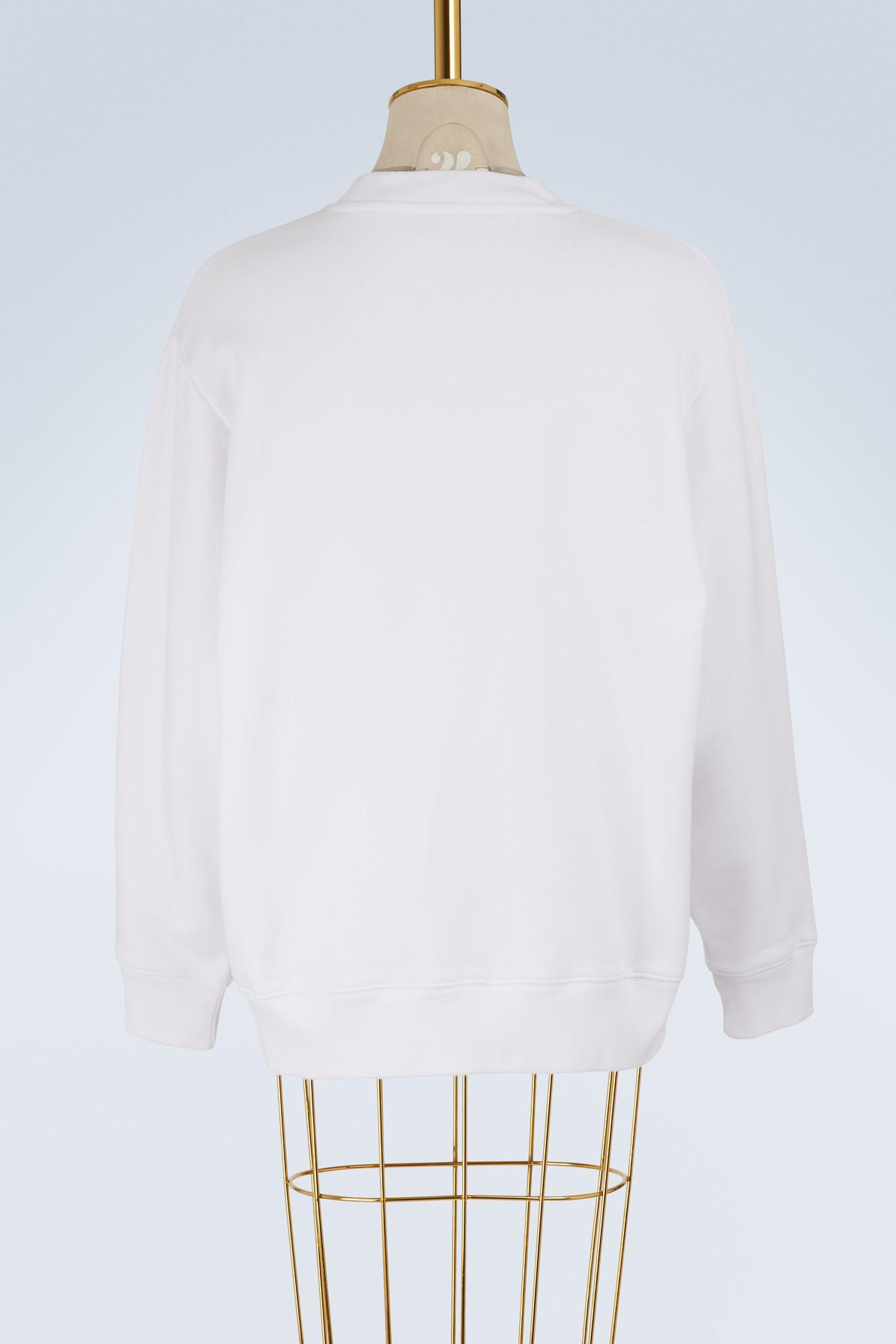Maison Kitsun Love Birds Cotton Sweatshirt in White Lyst Canada