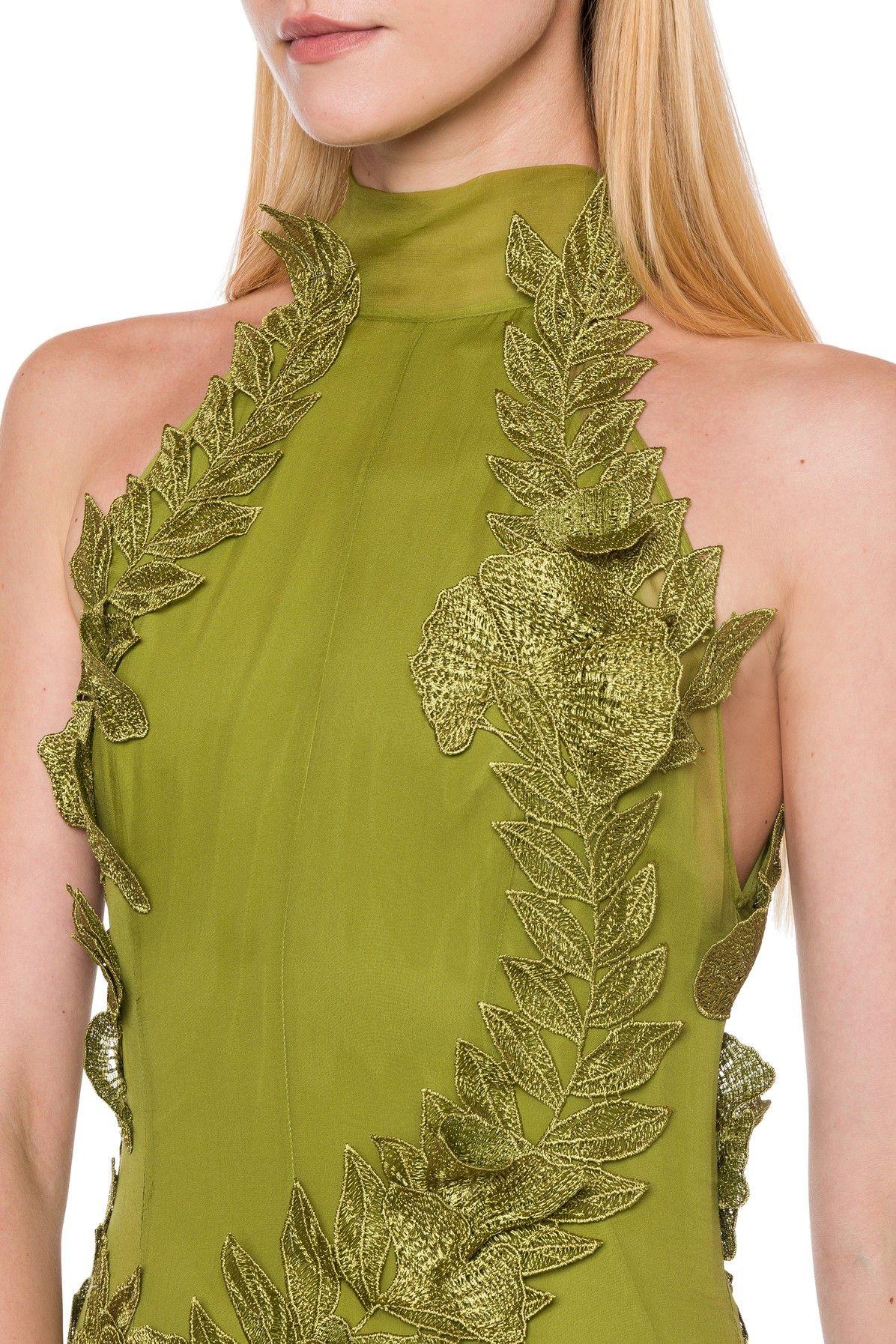 スカート A FERRETTI Chiffon dress Green Alberta Ferretti Silk Chiffon Dress - Green | Garmentory