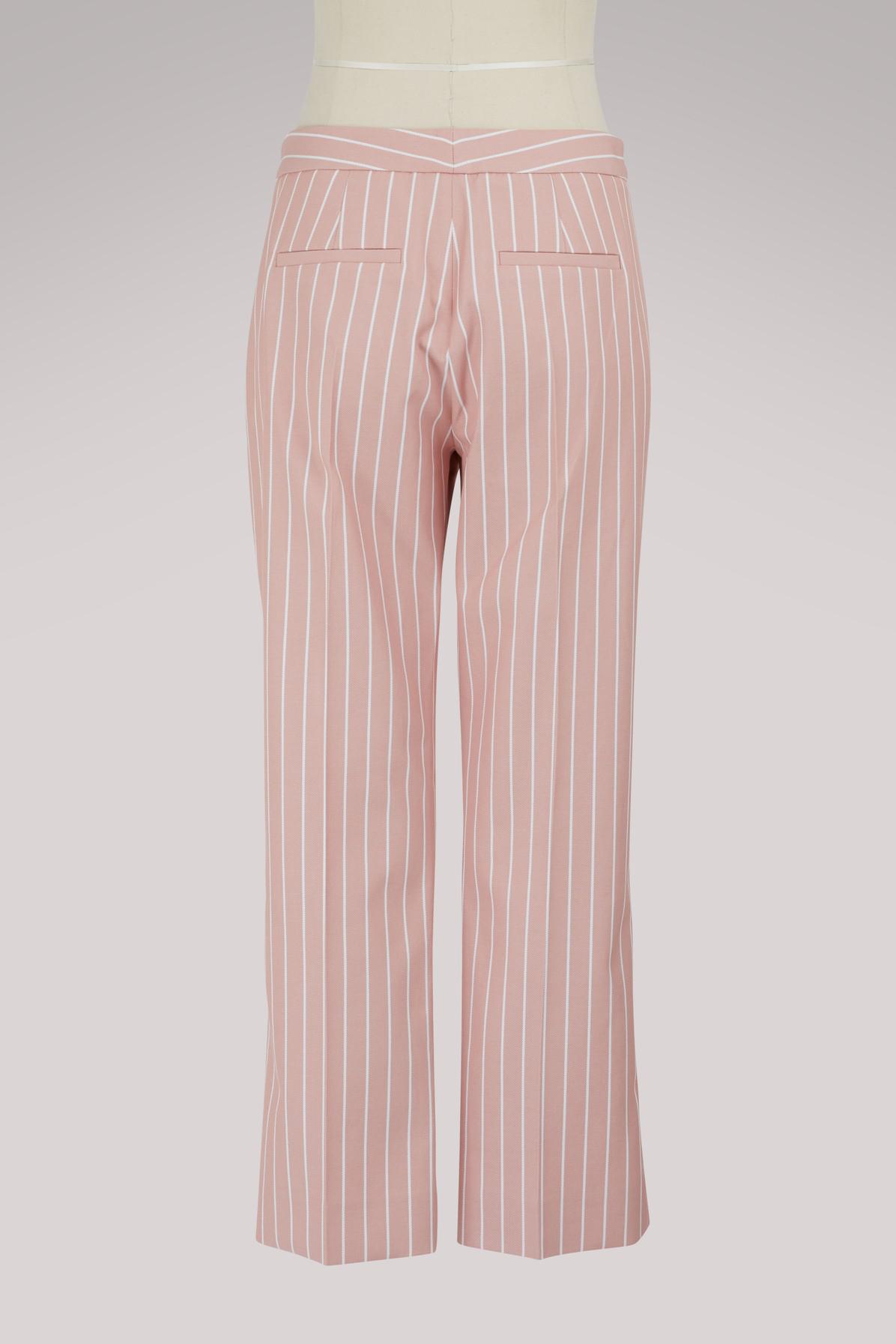 pink and white striped pants