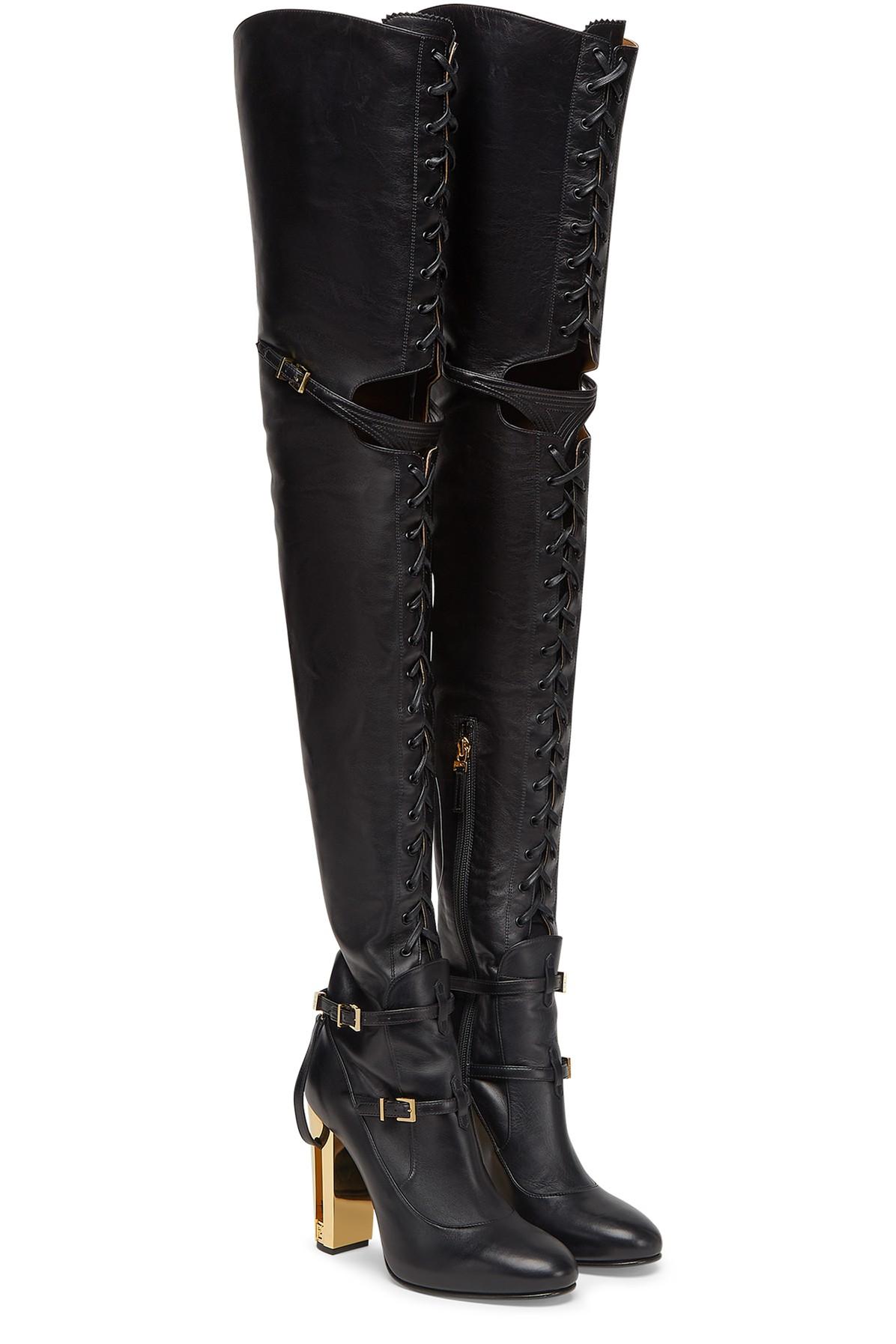 Fendi Delfina Over the knee Boots in Black Lyst UK