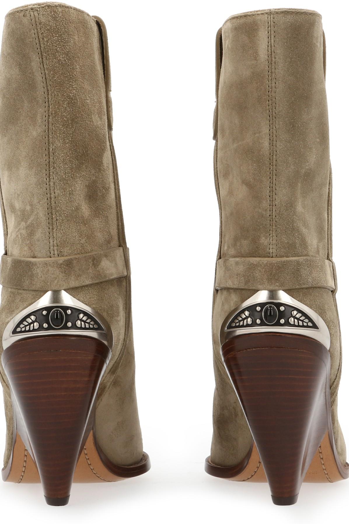Isabel Marant Lamsy Heeled Ankle Boots in Brown | Lyst