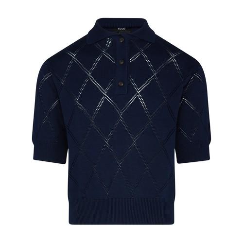 Egonlab Diamond Knitwear Polo in Blue for Men | Lyst