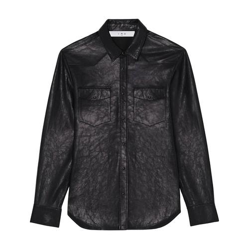 IRO Ollie Leather Overshirt in Black for Men | Lyst