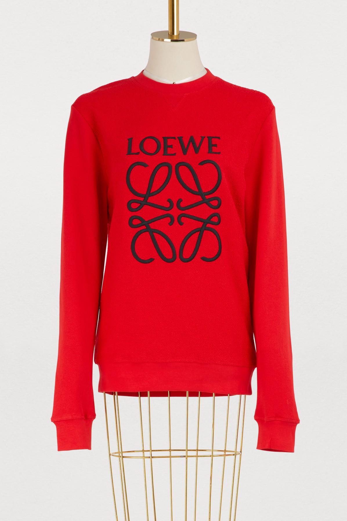 Loewe Cotton Anagram Sweatshirt in Red | Lyst