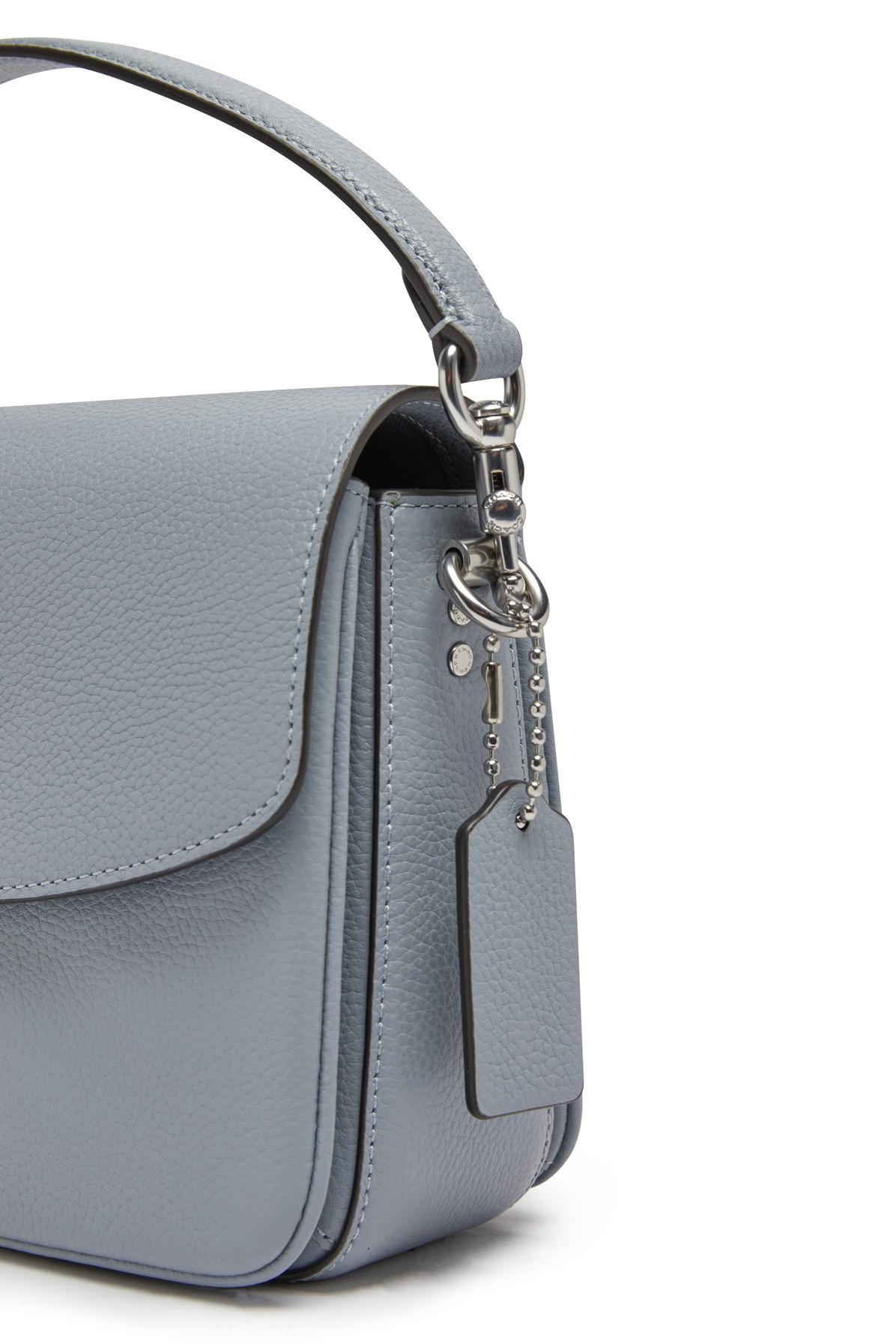 Coach Polished Pebbled Leather Cassie Crossbody 19, Grey Blue, One Size:  Handbags