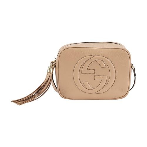 gucci black leather disco cross body bolsa