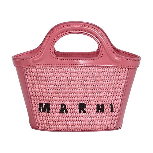 Marni Tropicalia Micro Bag In Leather And Raffia in Pink | Lyst