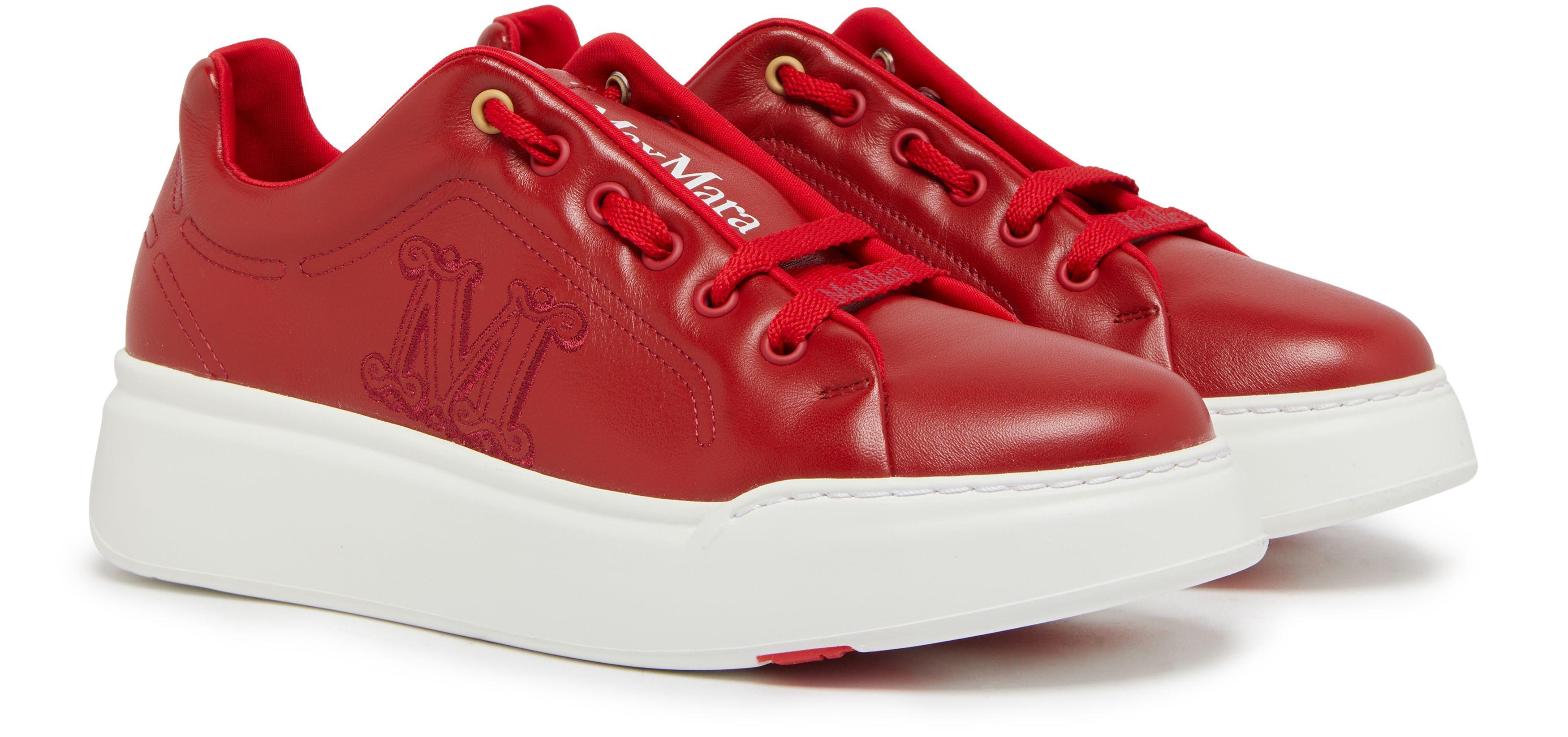 お歳暮・冬ギフト特集2024 Max Mara Maxi Leather Sneakers in Red | Lyst トップス
