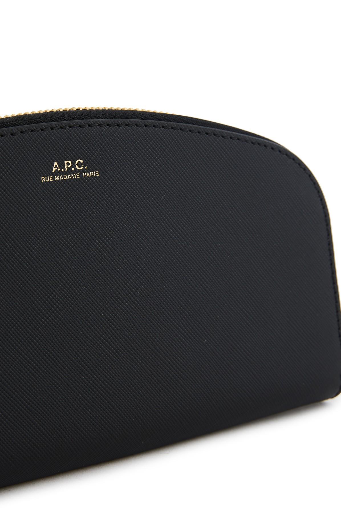 A.P.C. Half-moon Leather Wallet in Black | Lyst