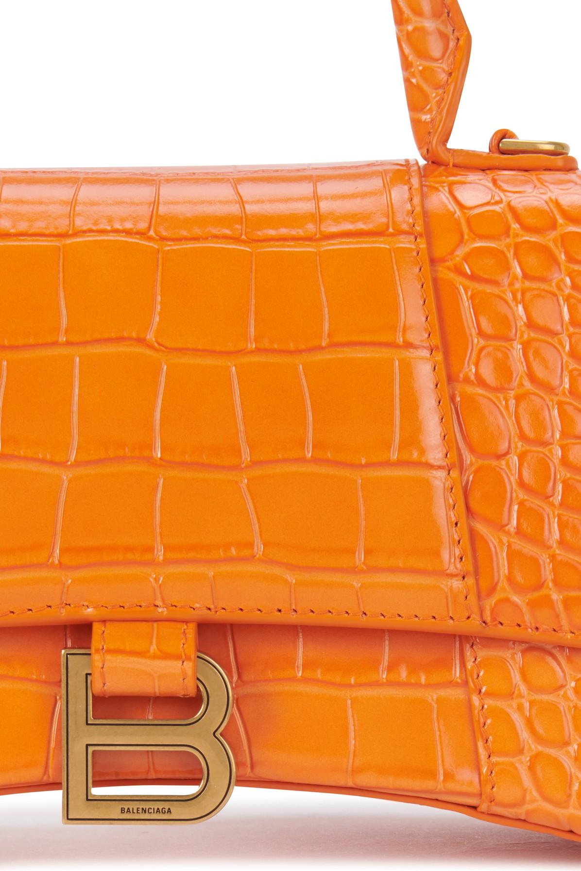 Hourglass leather handbag Balenciaga Orange in Leather - 31407885