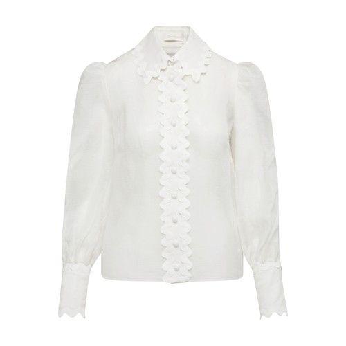 Zimmermann Ric Rac Blouse in White Lyst