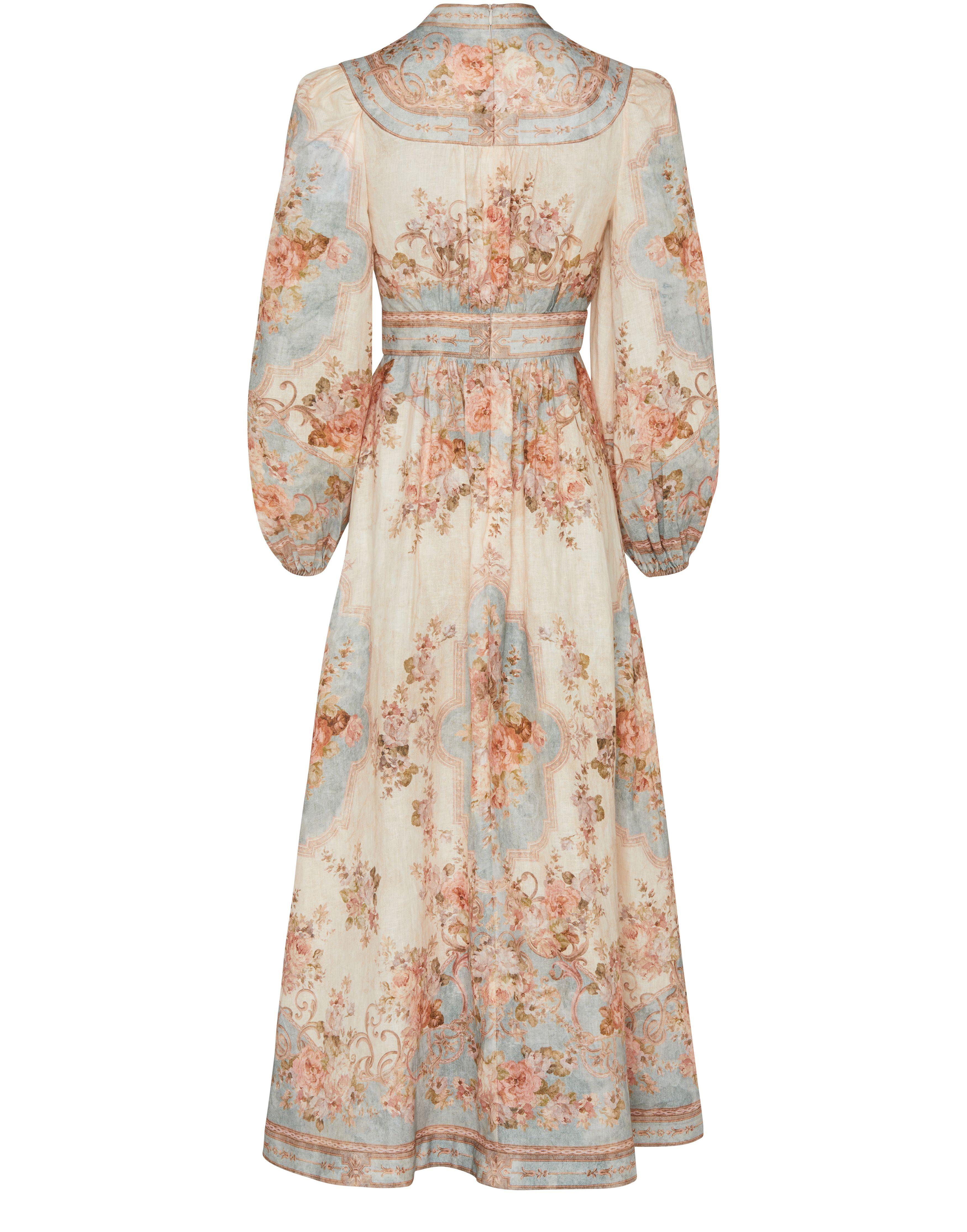 knee length dresses for ladies August Midi Dress ZIMMERMANN Multicolor