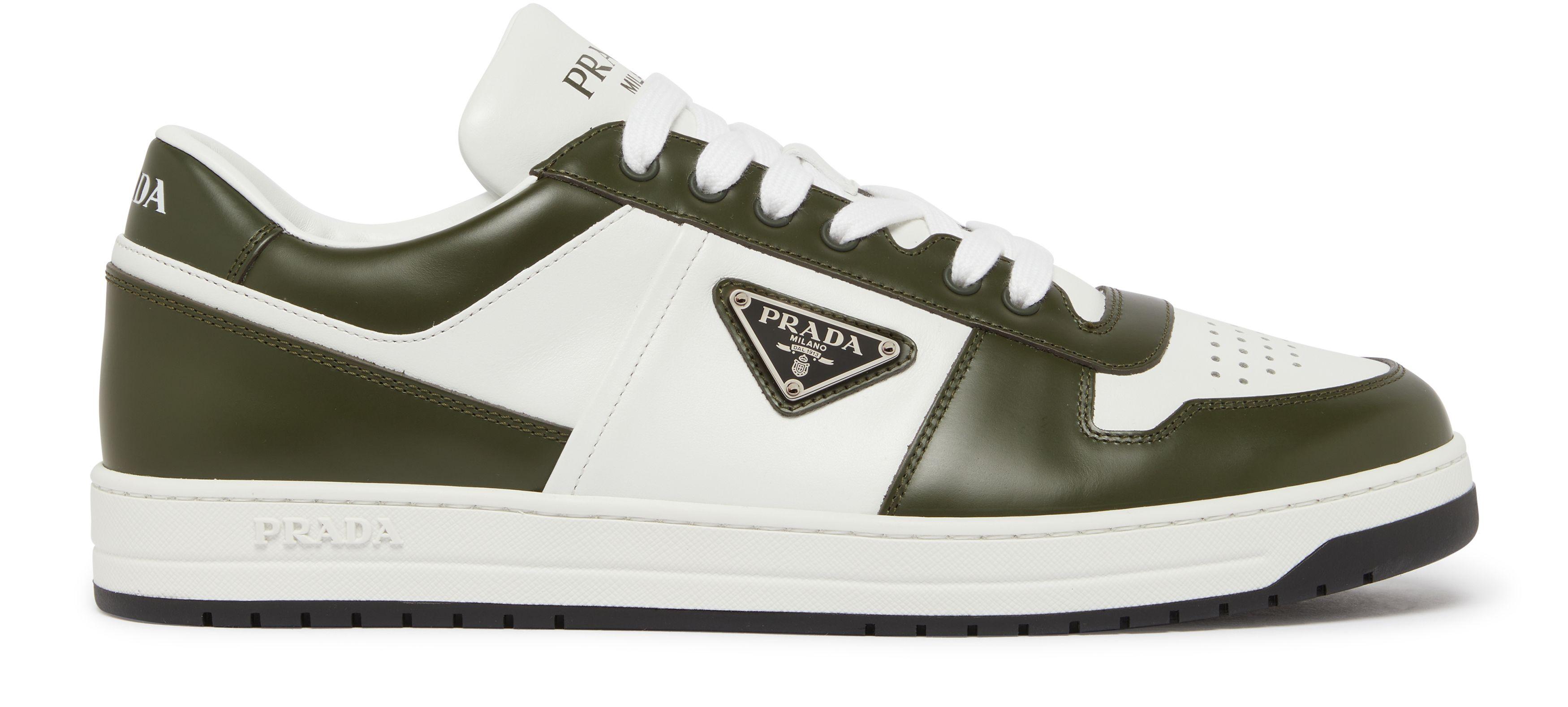 Prada Downtown Leather Sneakers in White for Men Lyst UK