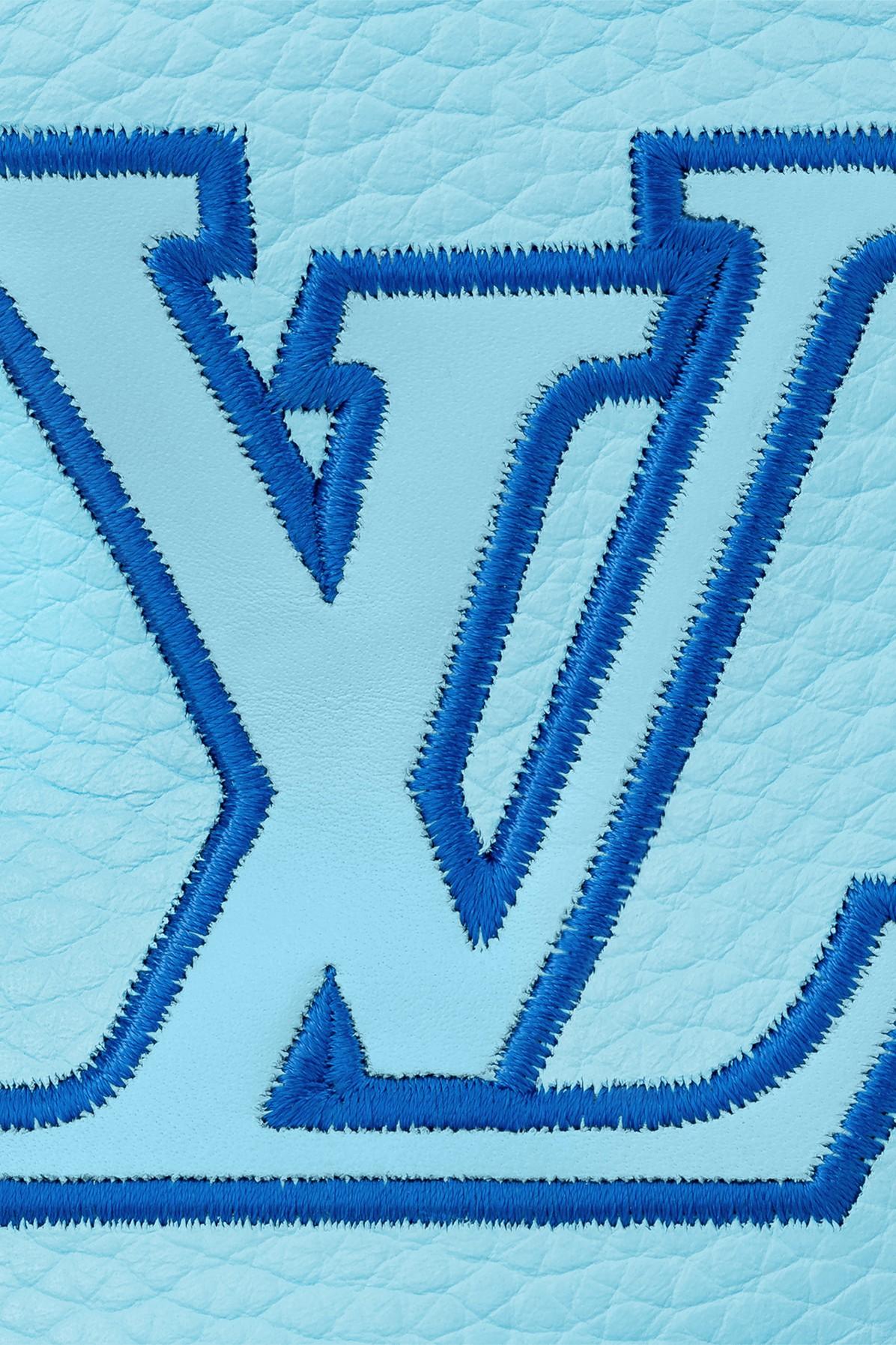 LOUIS VUITTON Navy Blue Leather Tattoo LV Logo Monogram High Top