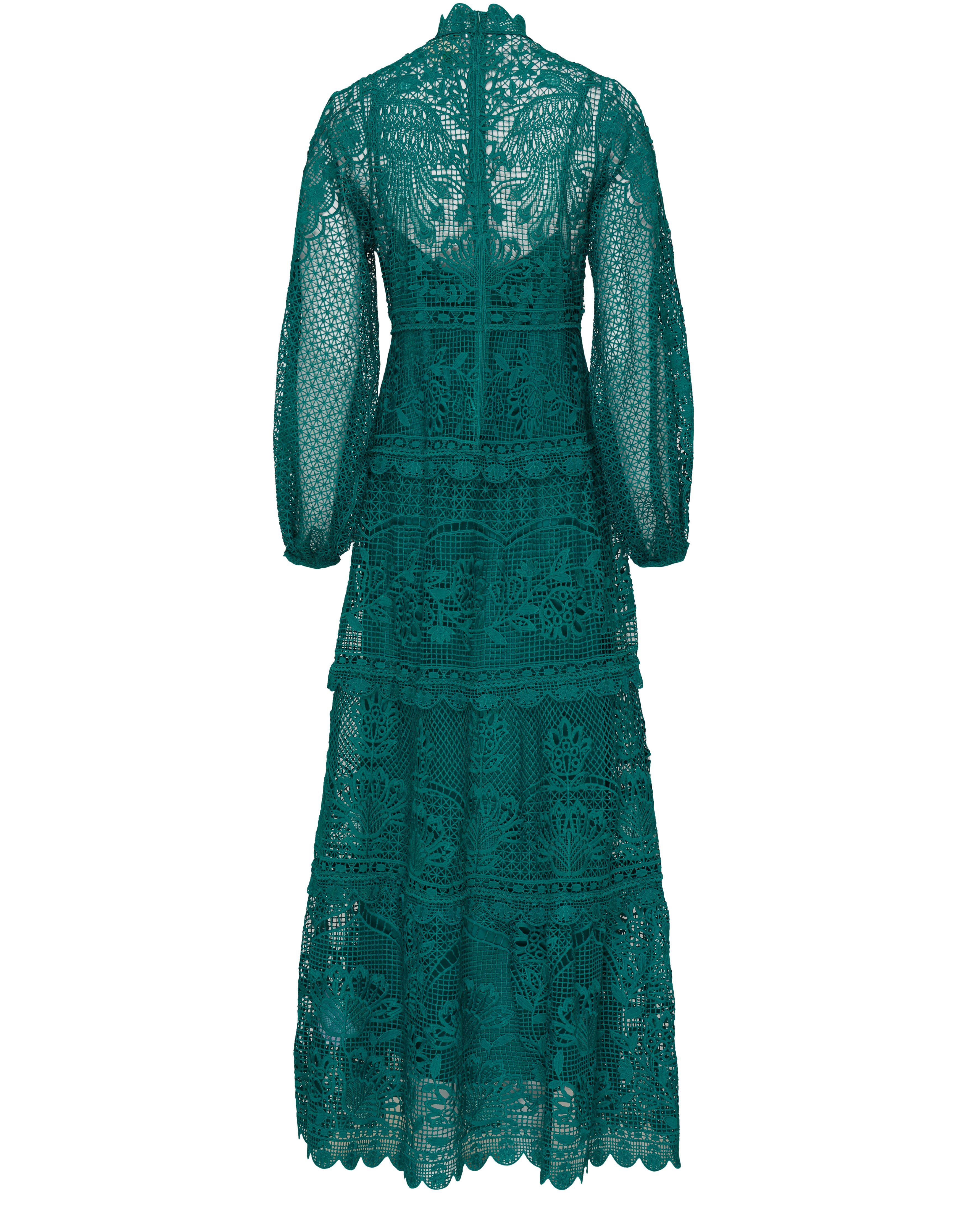 dark green guipure long sleeve maxi dress farm rio dark green guipure long sleeve maxi dress Black Morada Boa Guipure  Maxi Dress  FARM