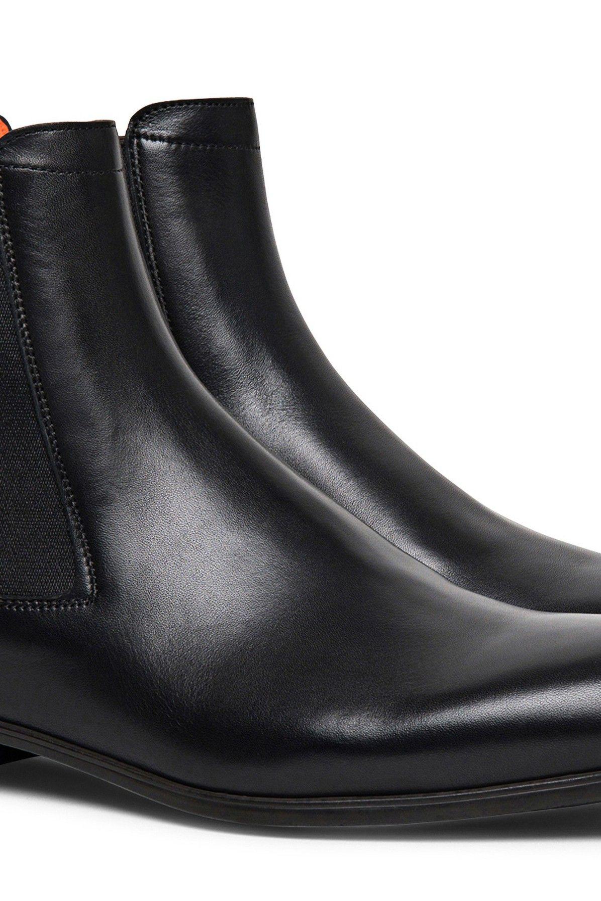 Santoni Leather Chelsea Boots in Black for Men | Lyst