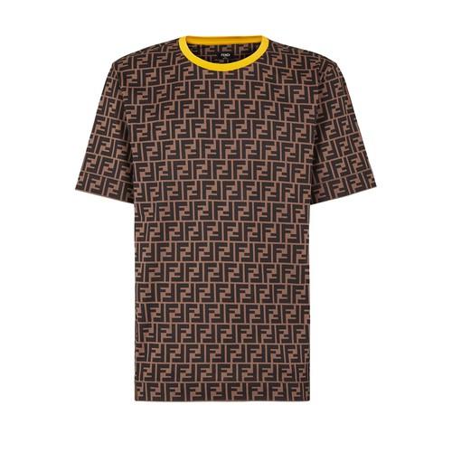 Fendi Cotton T-shirt in Brown for Men - Lyst