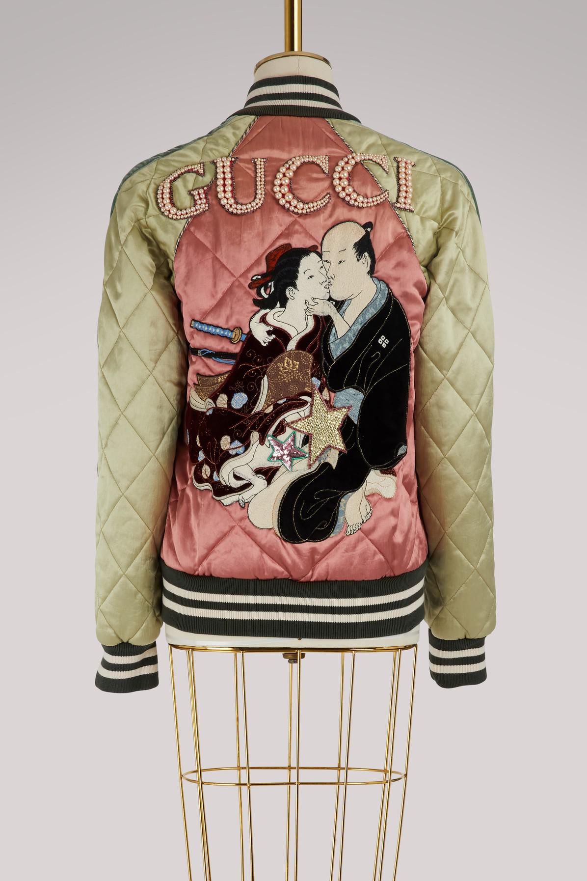 Gucci Shunga Embroidered Bomber Jacket | Lyst