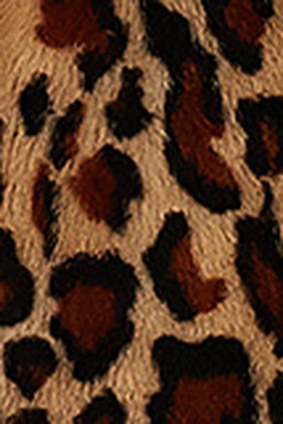 Yves Salomon Leopard Print Coat in Brown | Lyst