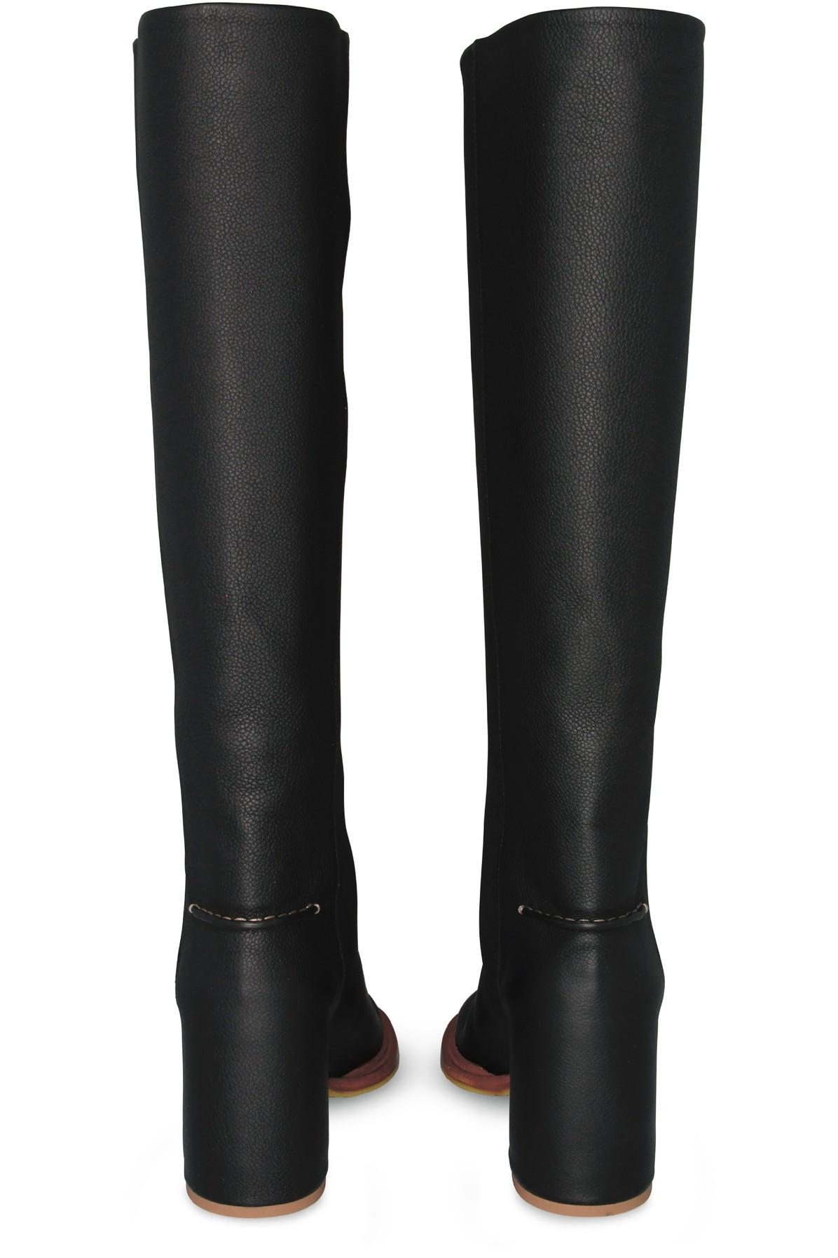 Chloé Leather Edith Boots in Black - Lyst