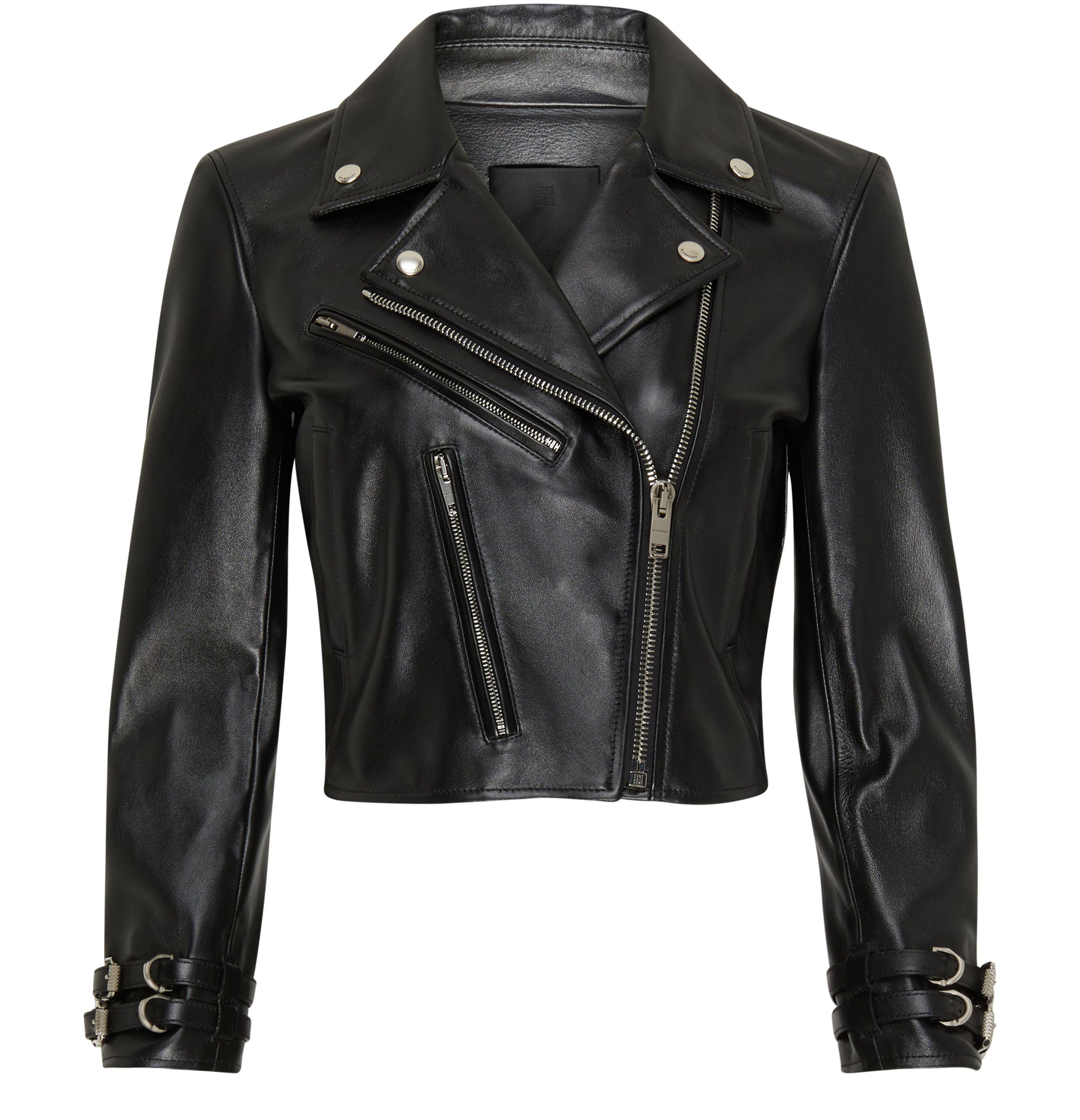 【関税＆送料込み】Givenchy Cropped Biker Jacket Cocoon cropped leather biker jacket in black - Givenchy