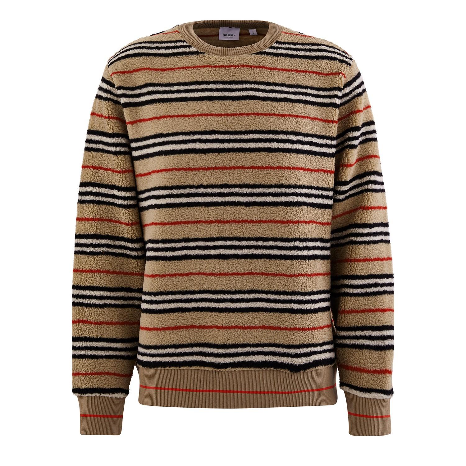 Burberry Icon Stripe Fleece Sweatshirt - Lyst