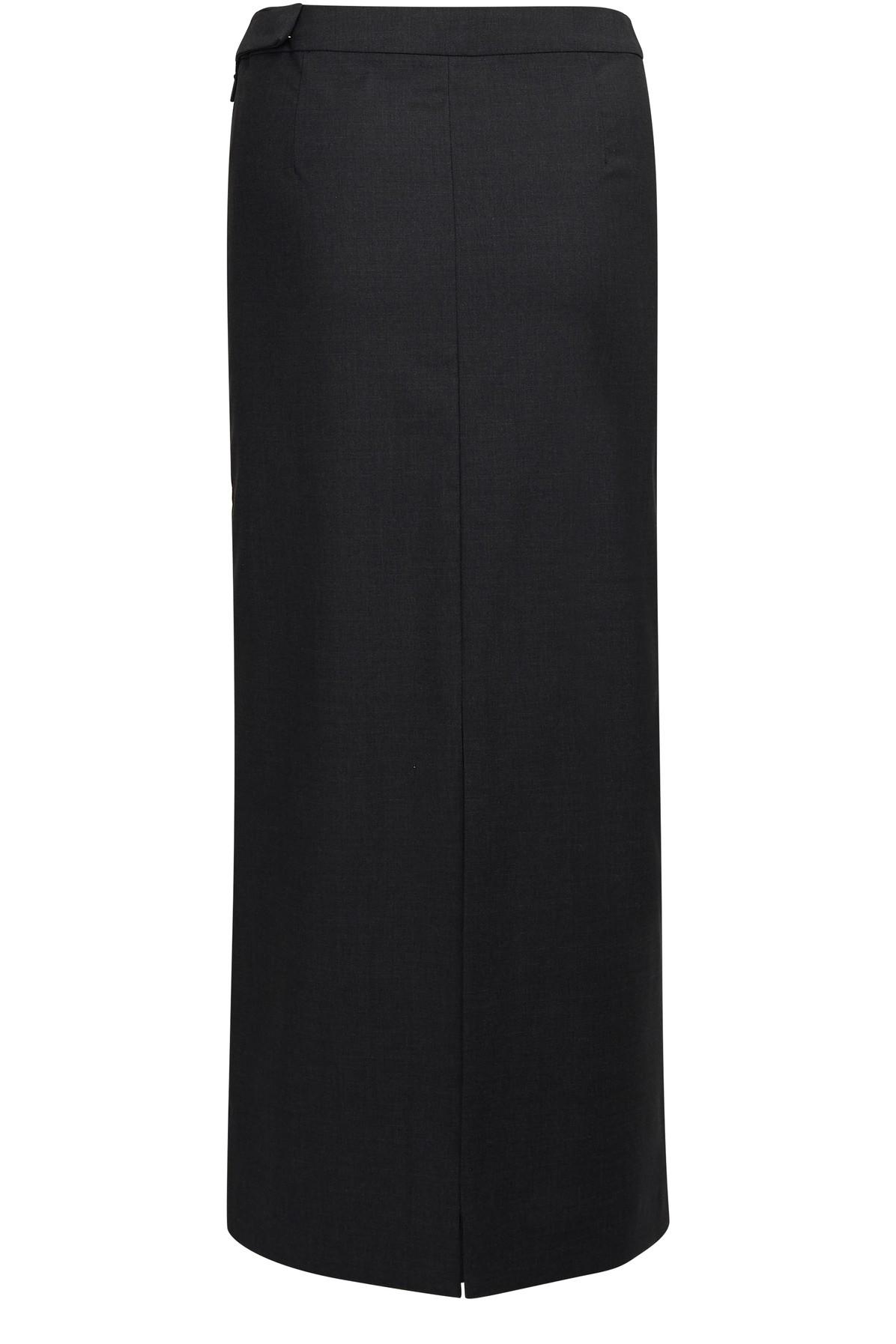 The Row Pol Skirt In Wool And Silk in Anthracite (Black) - Lyst