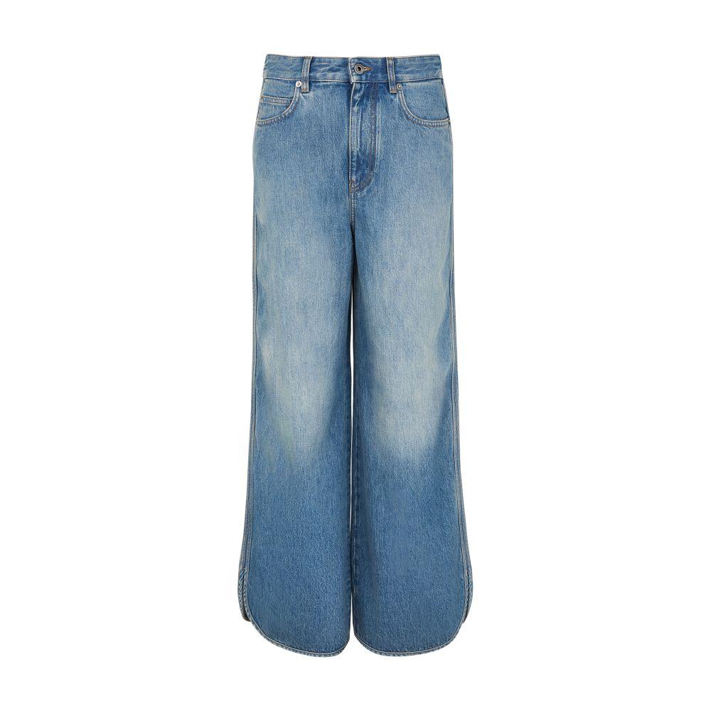 送料関税込【LOEWE】High-rise wide-leg jeans ジーンズ LOEWE High-rise wide-leg jeans | NET-A-PORTER