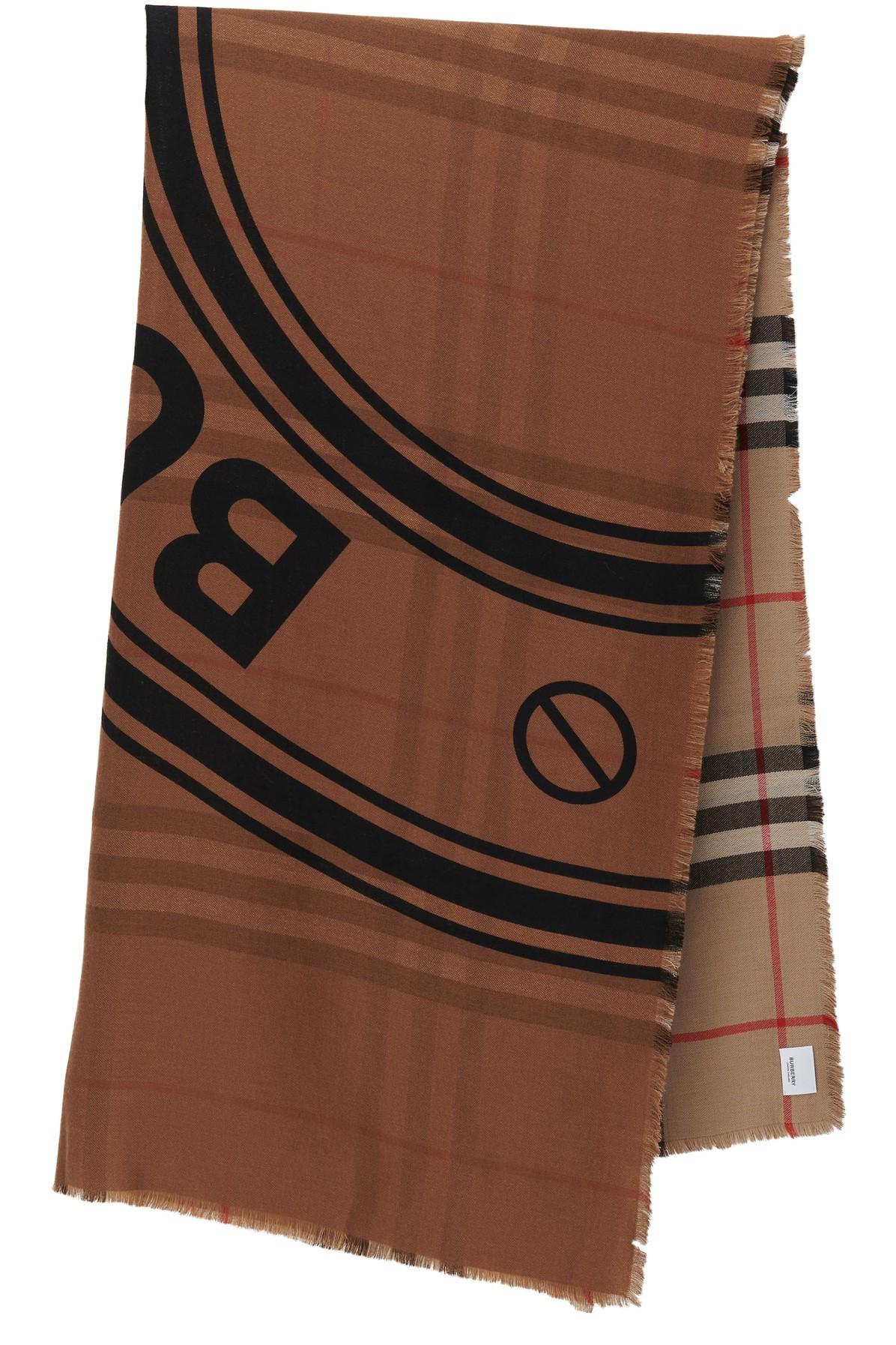 BURBERRY Reversible Check And Monogram Cashmere Scarf
