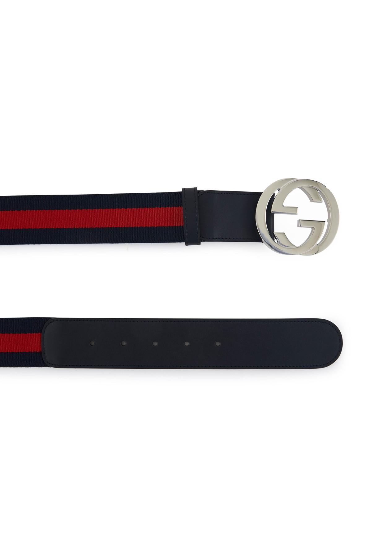 Gucci Tricolore Belt in Navy (Blue) for Men Lyst