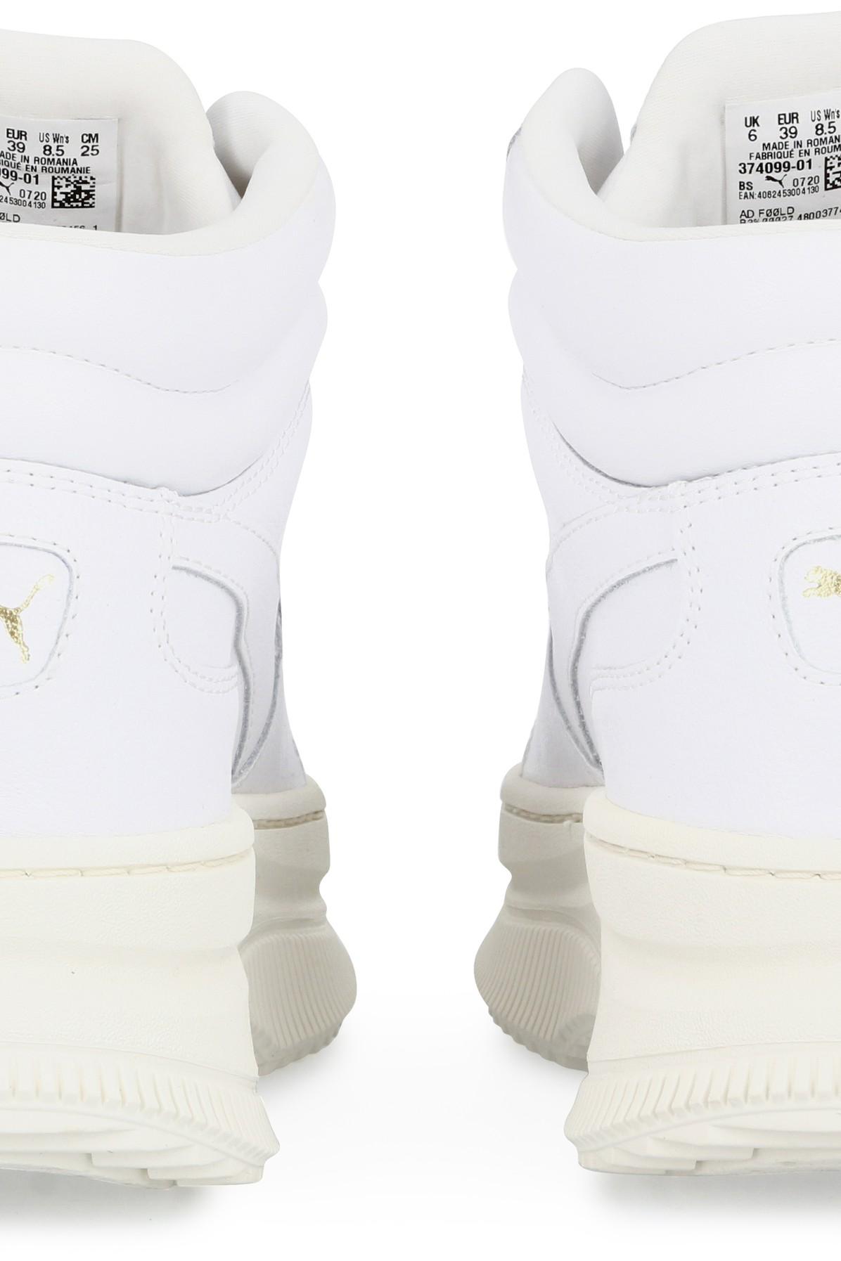 puma white leather deva trainers