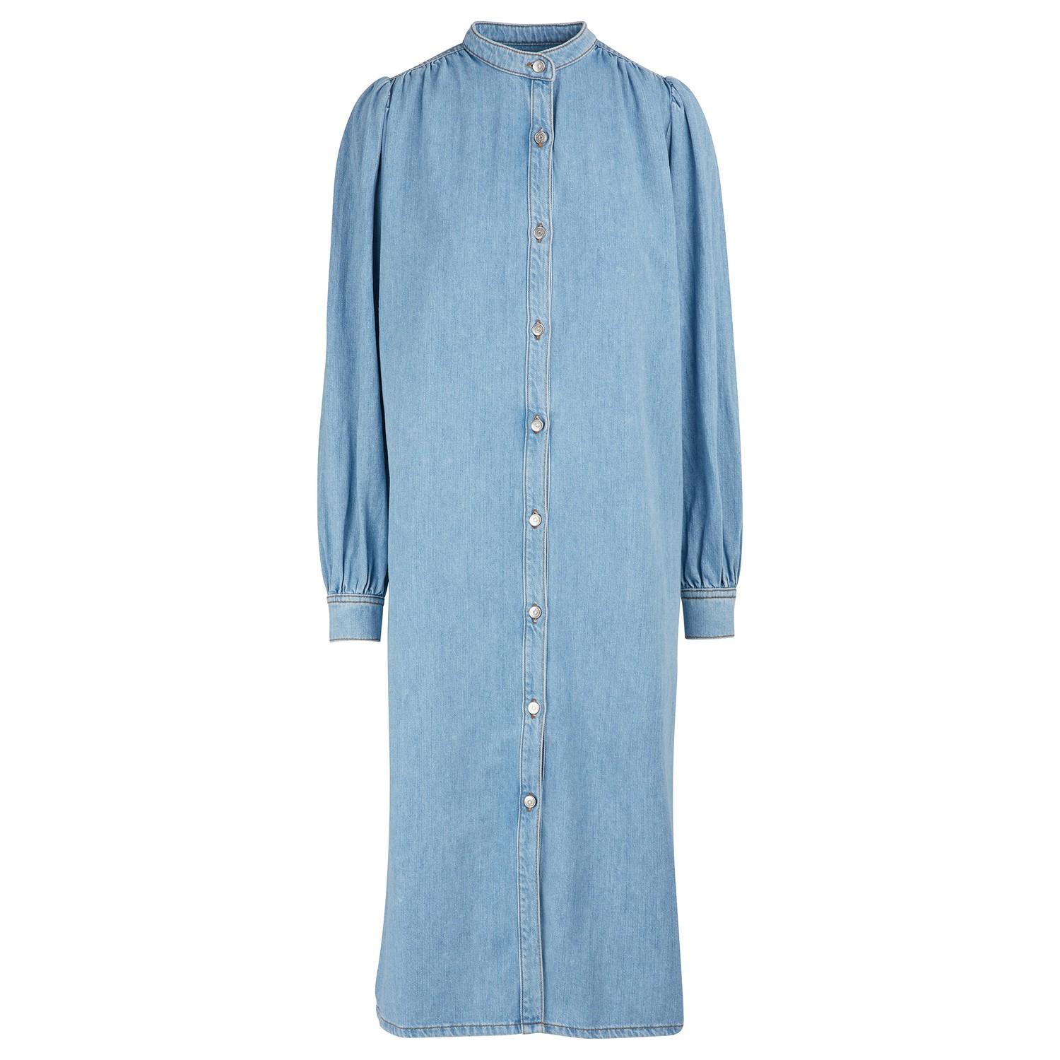 ganni kress soft denim dress