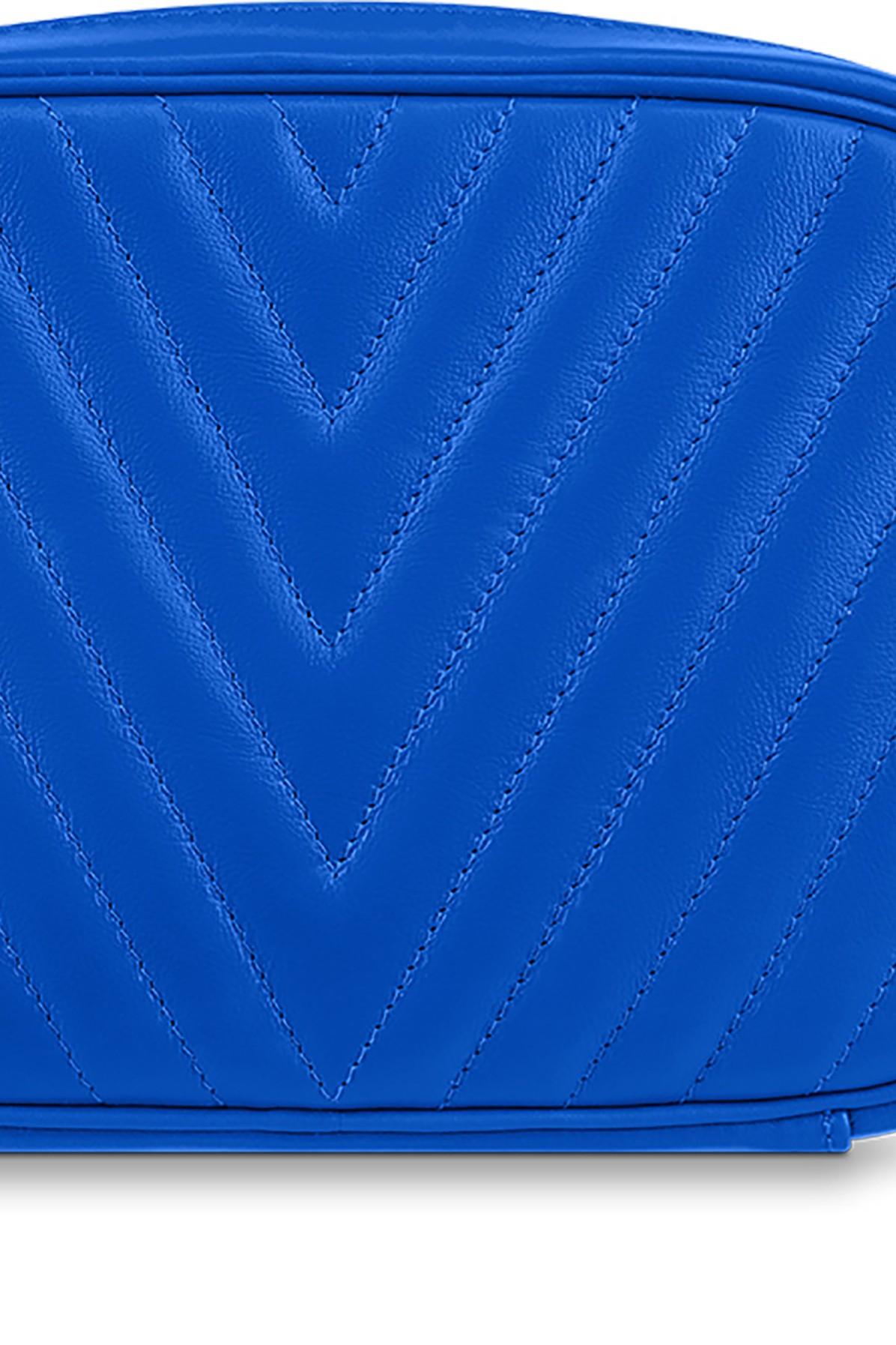 LOUIS VUITTON *New Wave* Camera Shoulder Bag Quilted BLUE Leather M53901  Purse