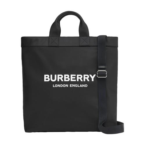 Mens Bags Tote bags Burberry Synthetic Logo Nylon Tote in Black for Men 