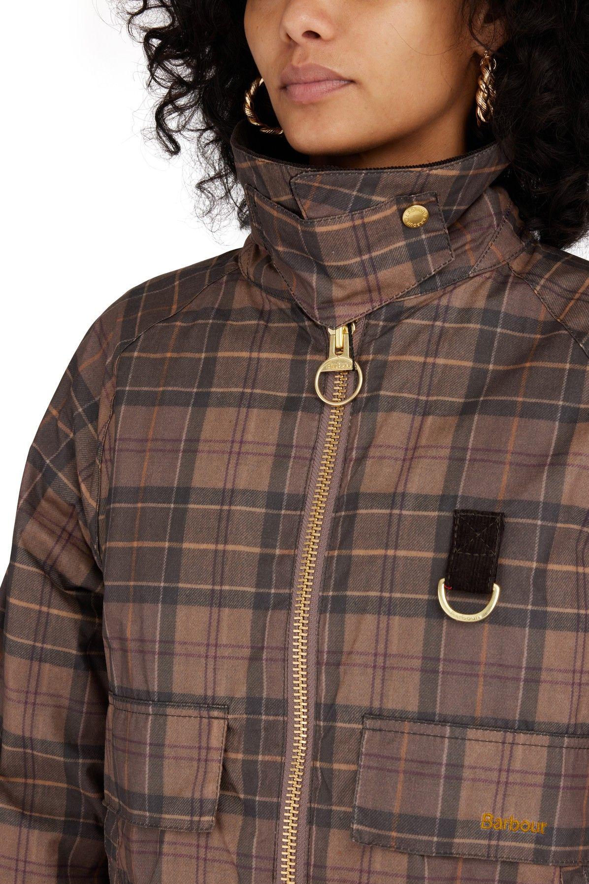Barbour Tartan Eddleston Wax Jacket in Brown | Lyst