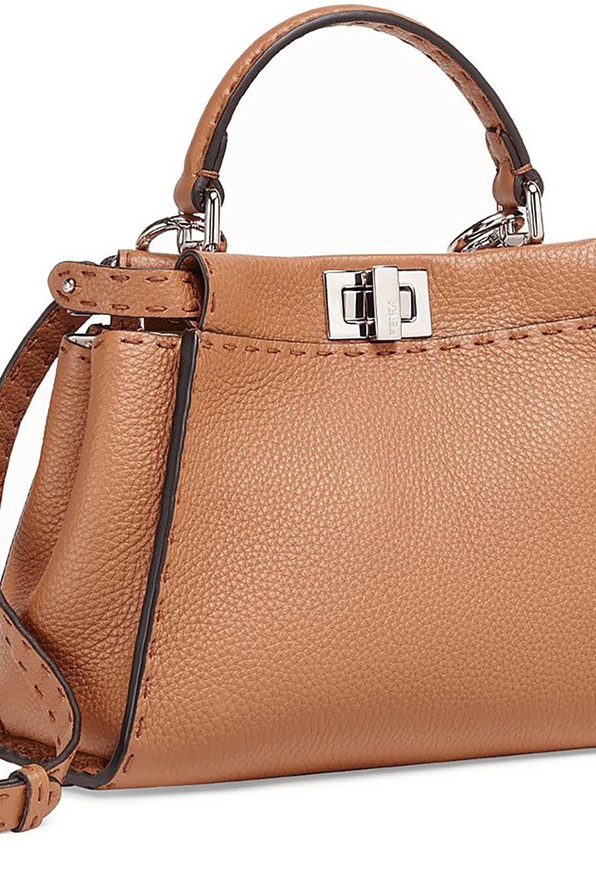 Fendi Peekaboo Iconic Mini in Brown Lyst