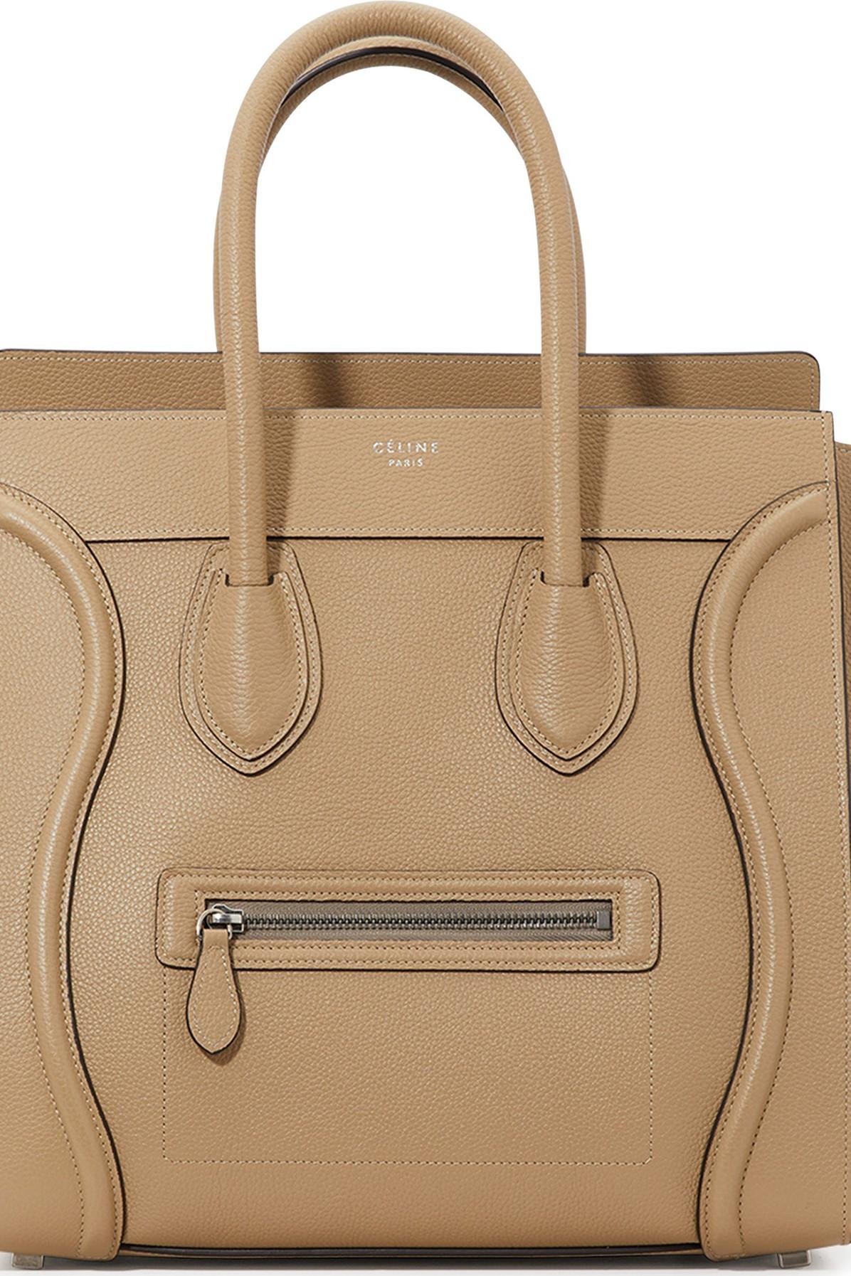 Women S Natural Mini Luggage Handbag In Drummed Calfskin