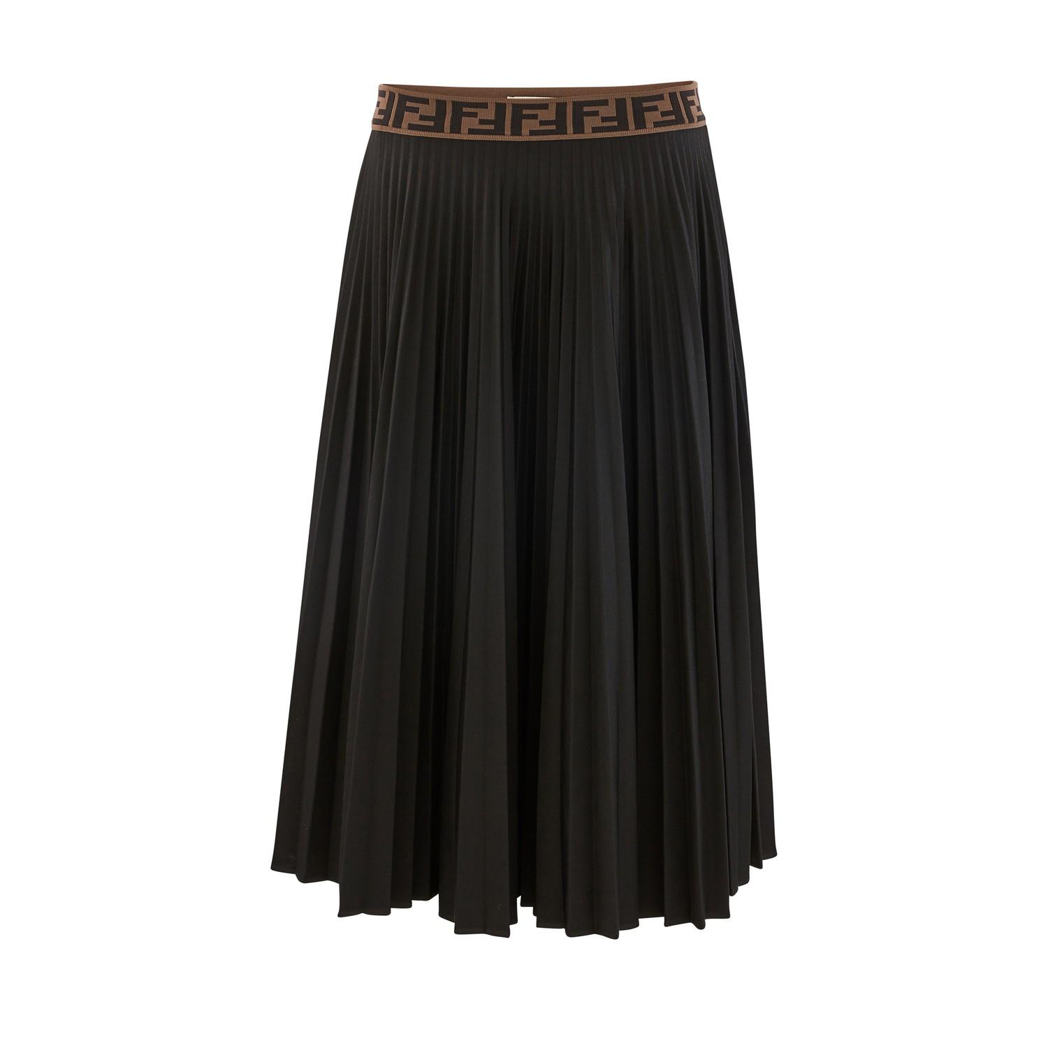 ワンピース FENDI Women Mid Skirts FDD304AUP4 FOGME BLACK Fendi Ff Motif Pleated Skirt in Black | Lyst