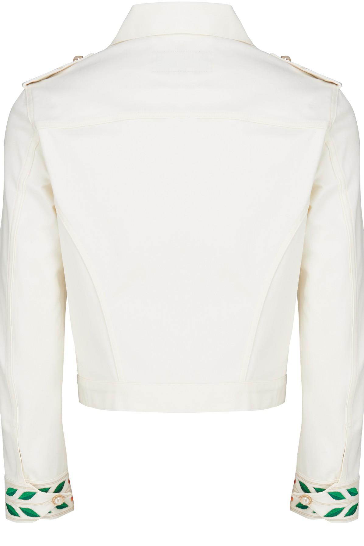 CASABLANCA 70's Laurel Embroidery Denim Jacket in White for Men | Lyst