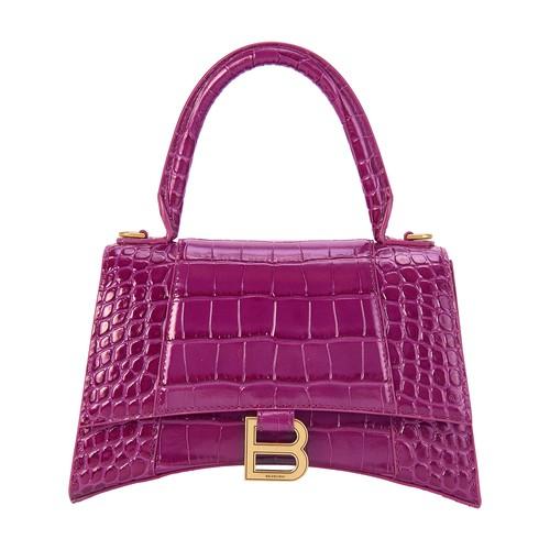 Balenciaga Hourglass Small Top Handle Bag in Purple | Lyst