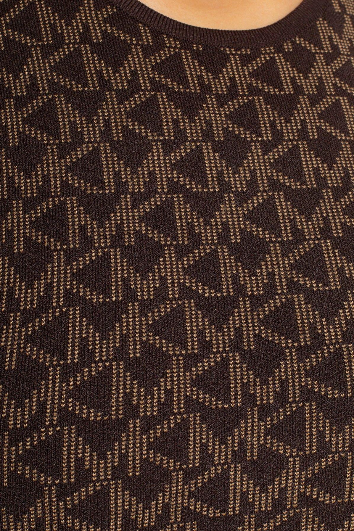 MICHAEL Michael Kors Logo Jacquard Tank Dress in Brown | Lyst