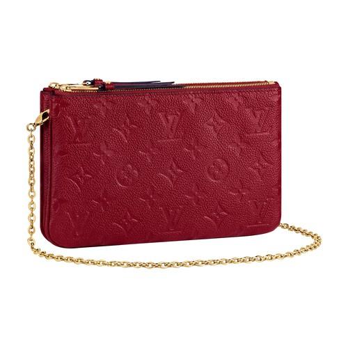 🔥NEW LOUIS VUITTON Double Zip Pochette Giant Monogram Red Pink Limited Ed  RARE!