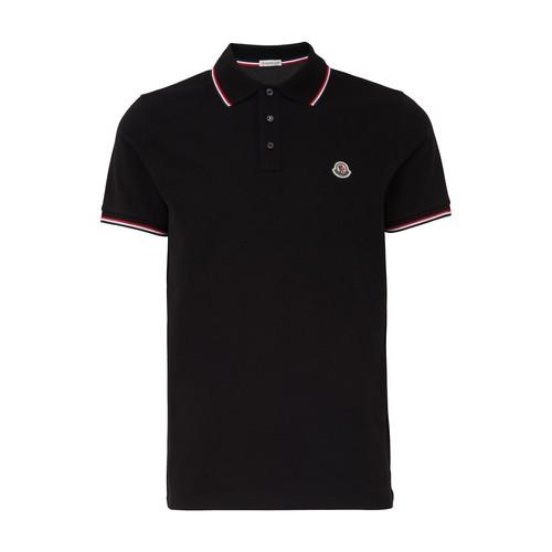 Moncler Logo Polo Shirt in Black for Men | Lyst