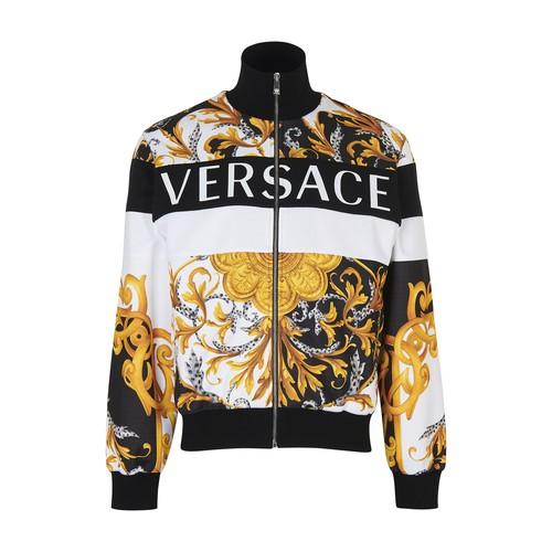 Versace Barocco Zipped Track Jacket in Black for Men | Lyst