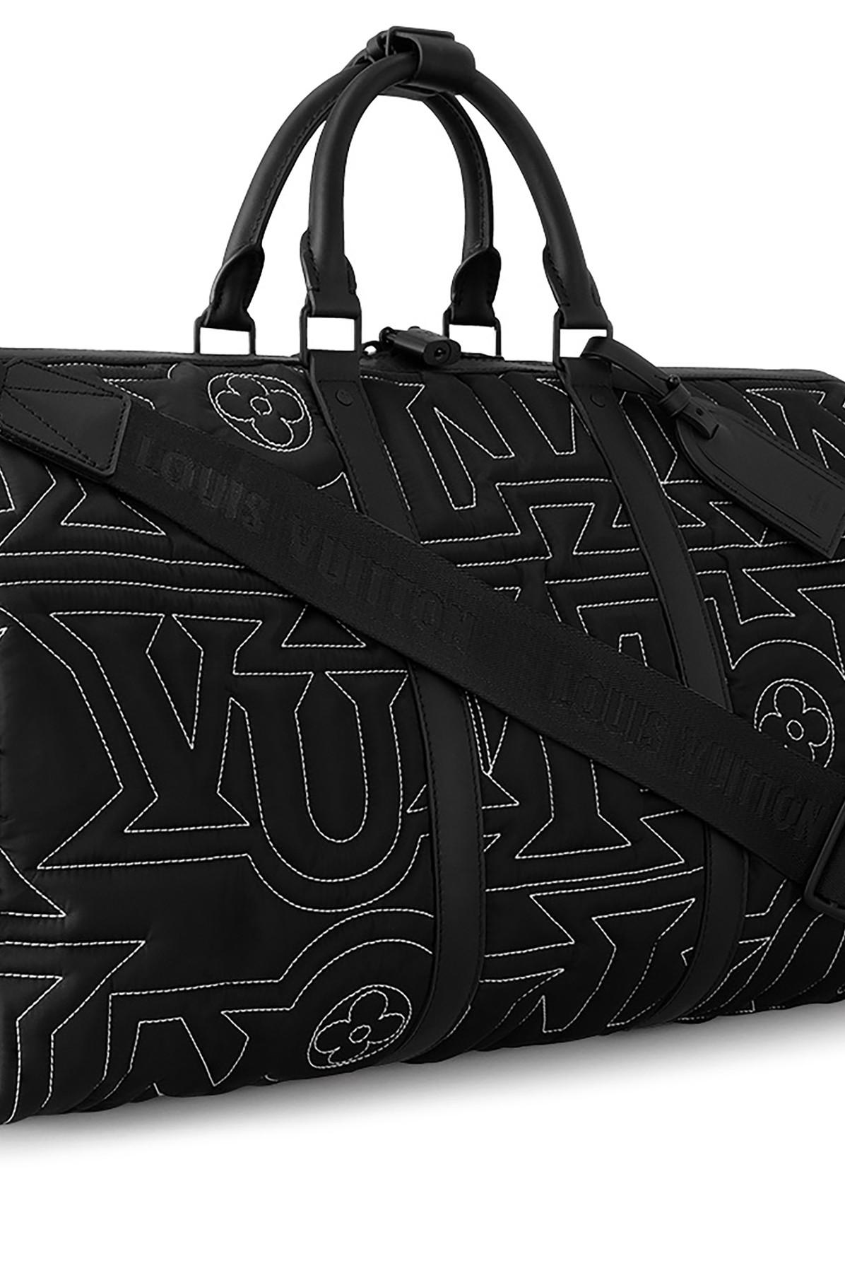 Louis Vuitton Keepall 50 mit Schulterriemen in Schwarz Lyst DE