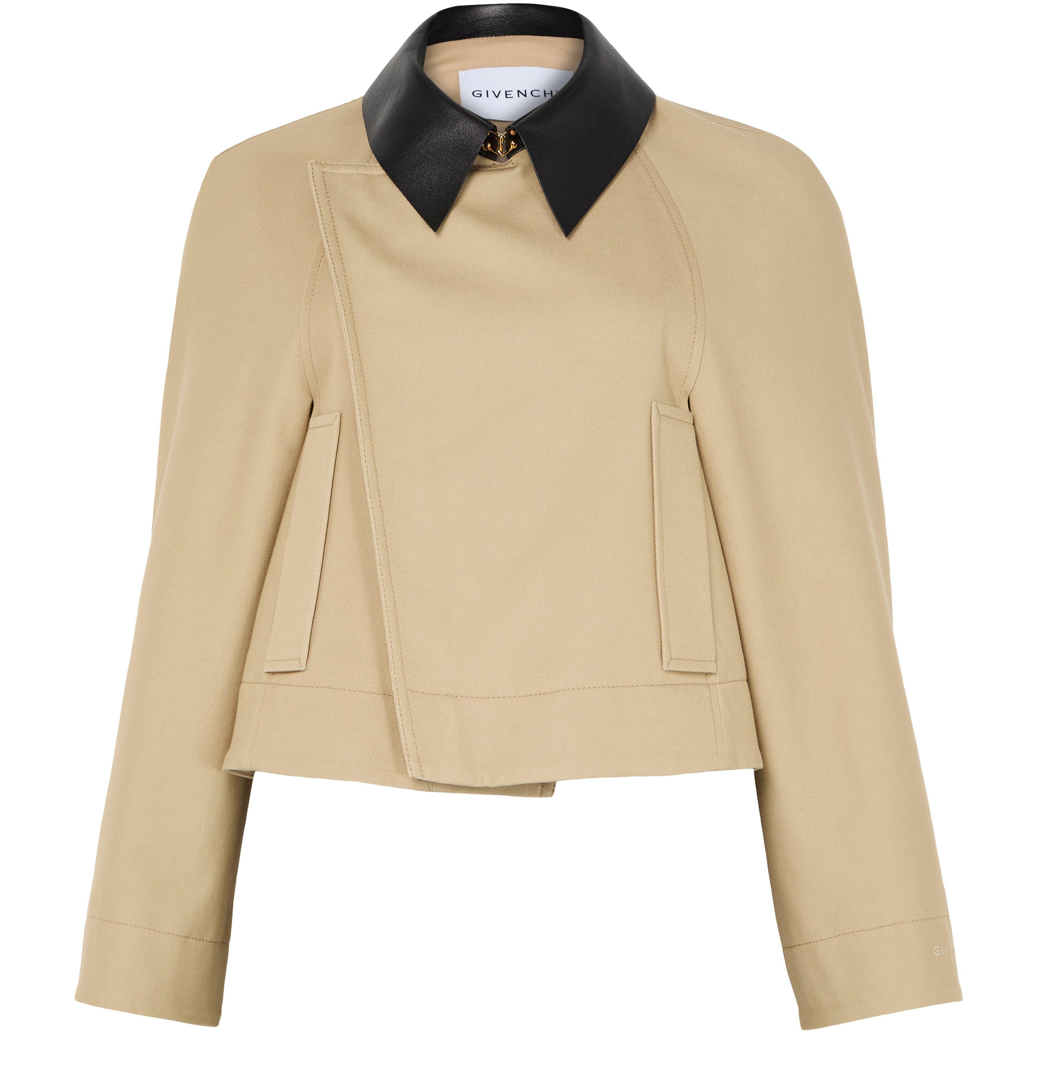 【関税&送料込】Givenchy Cropped Peacoat Cropped peacoat with leather collar in cotton and wool